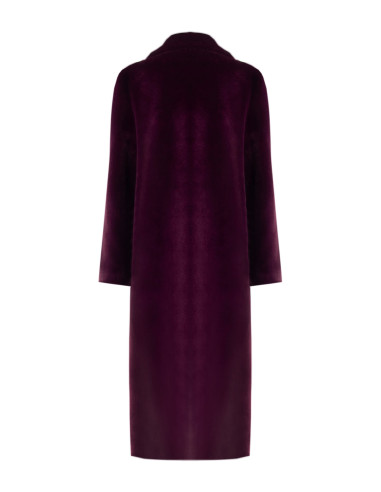 Manteau long réversible en simili-mouton avec grandes poches « Rina...