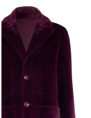Manteau long réversible en simili-mouton avec grandes poches « Rina...