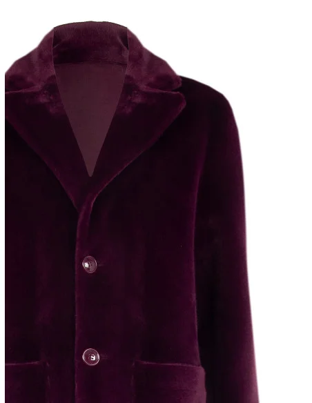 Reversible Long Faux Shearling Coat with Maxi Pockets Rinascimento