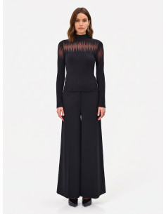 Pull moulant à côtes avec empiècements en tulle « Rinascimento » - ... 2