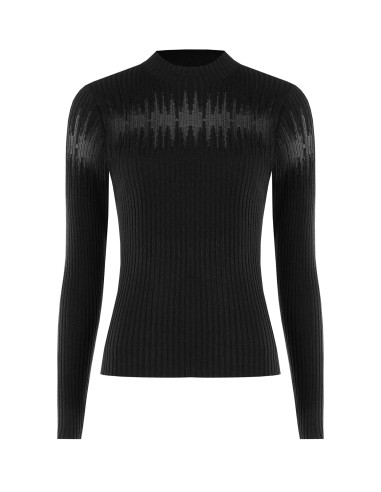 Rinascimento Fitted Ribbed Jumper with Tulle Inserts - Vestiti Firm...