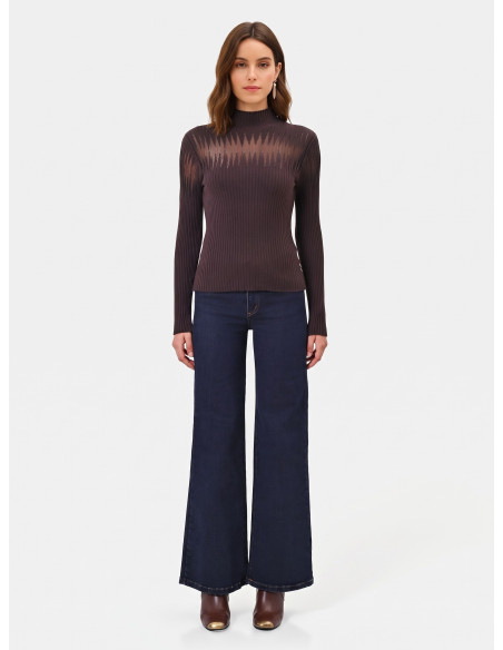 Maglione Aderente A Coste Con Inserti In Tulle Rinascimento