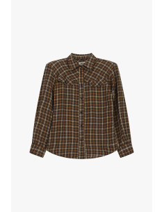 Checked Shirt with Western Motif and Dixie Pockets