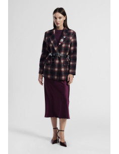 Dixie Plain-Coloured Flared Midi Skirt with Mid-Rise Waist