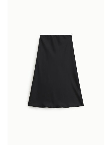 Dixie Plain-Coloured Flared Midi Skirt with Mid-Rise Waist