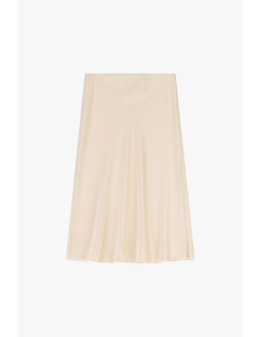 Dixie Plain-Coloured Flared Midi Skirt with Mid-Rise Waist