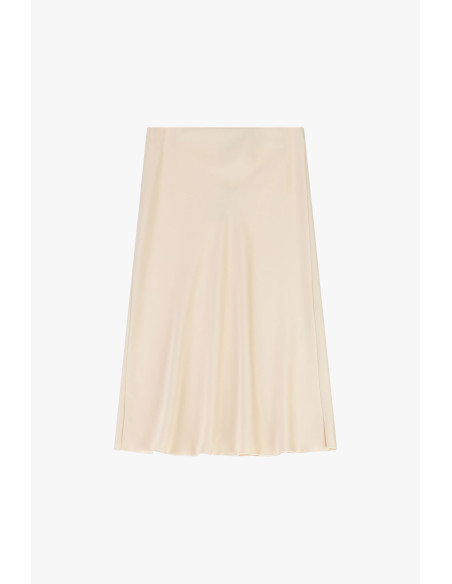 Jupe midi évasée unie, taille moyenne, modèle Dixie