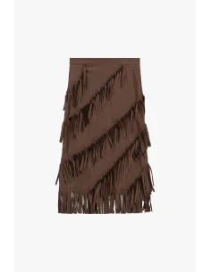Gonna A Mezza Lunghezza Con Frange Diagonali Dixie