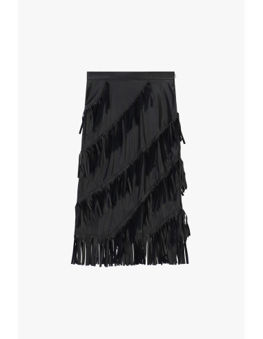 Dixie Mid-Length Skirt with Diagonal Fringes