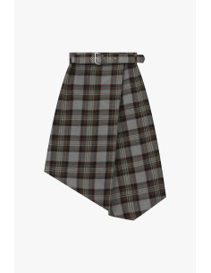 Gonna Midi A Portafoglio Con Cintura E Motivo Tartan Dixie