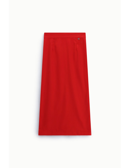 Jupe mi-longue à taille haute unie Dixie