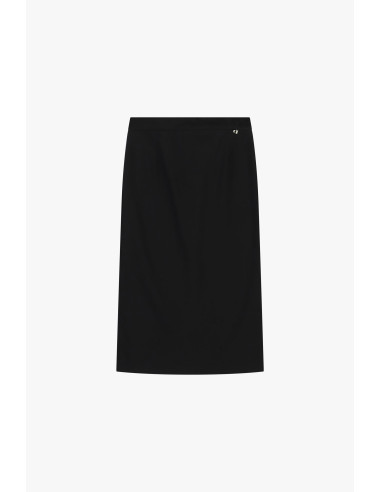 Jupe mi-longue à taille haute unie Dixie