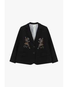 Blazer Con Ricamo Tigre E Tasche A Patta Dixie