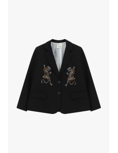 Blazer Dixie avec broderie tigre et poches à rabat