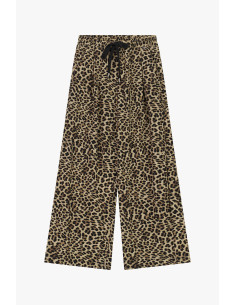 Dixie Animal Print Palazzo Trousers with Drawstring Waist