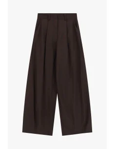 Pantalon palazzo court à plis sur le devant Dixie
