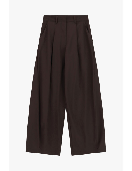 Dixie Cropped Palazzo Trousers with Front Pleats