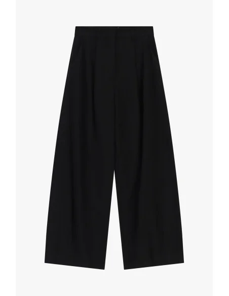 Dixie Cropped Palazzo Trousers with Front Pleats