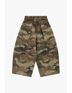 Pantalon palazzo à motif camouflage avec ceinture Dixie