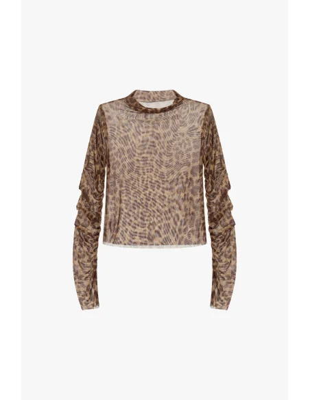 Pull à manches longues à motif animalier drapé Dixie