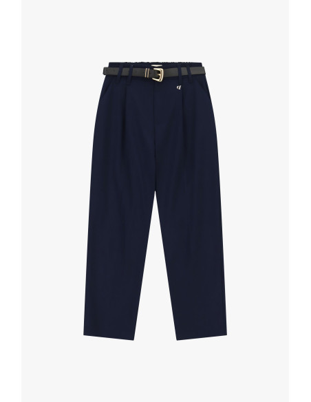 High-Waisted Tailored Trousers with Dixie Belt - Vestiti Firmati Li...