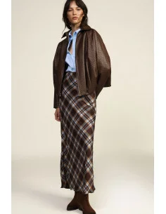 Long Wrap Skirt in Tartan Pattern Dixie