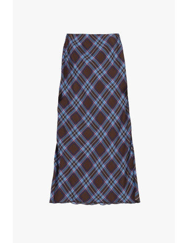 Dixie Long Wrap-Around Skirt with Tartan Print - Vestiti Firmati Li...