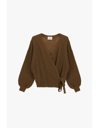 Wrap-style cardigan with wide sleeves and a Dixie bow - Vestiti Fir...