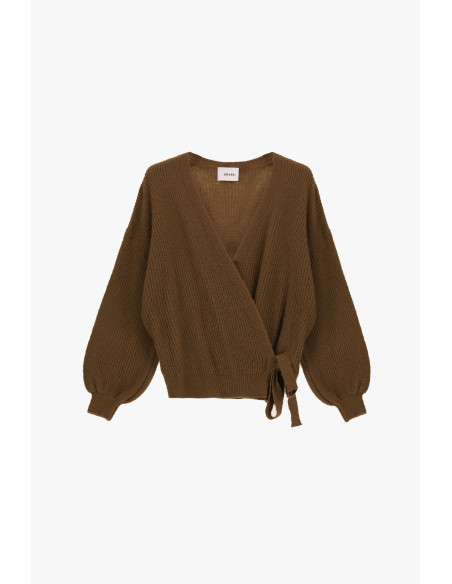 Cardigan croisé à manches larges et nœud Dixie - Vestiti Firmati Li...
