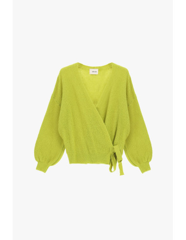 Cardigan Incrociato Con Maniche Ampie E Nodo Dixie