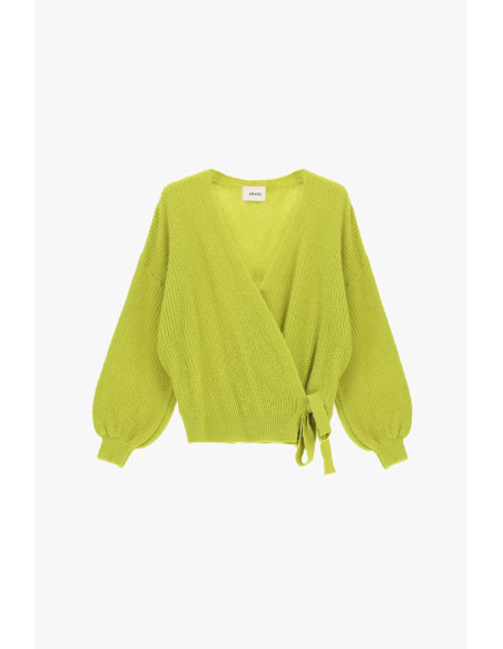 Wrap-style cardigan with wide sleeves and a Dixie bow - Vestiti Fir...