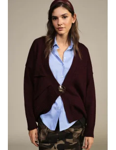 Cardigan Con Maxi Bottone E Spalle Scese Dixie