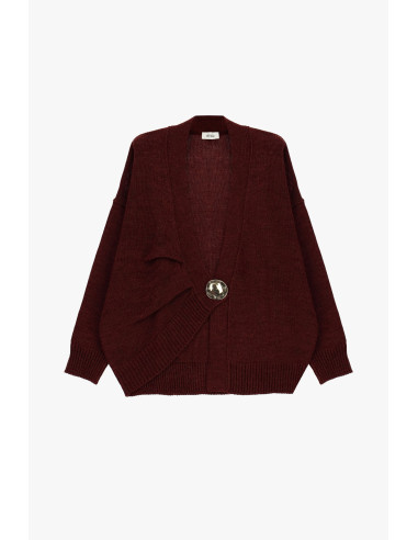 Cardigan with Oversized Button and Dropped Shoulders Dixie