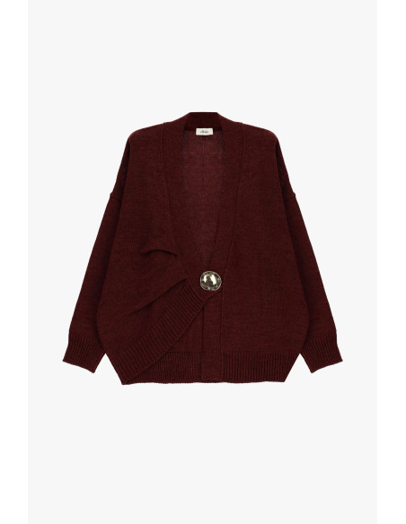 Cardigan with Oversized Button and Dropped Shoulders Dixie