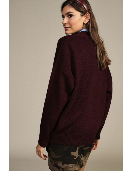 Cardigan avec gros bouton et épaules tombantes Dixie