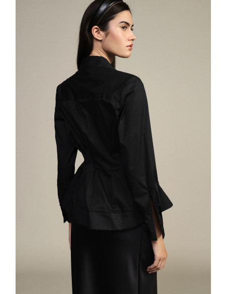 Camicia Con Pince Frontali E Taglio Svasato Dixie