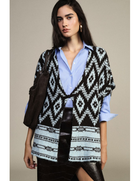 Dixie Geometric Sleeveless Top with Diamond Pattern - Vestiti Firma...