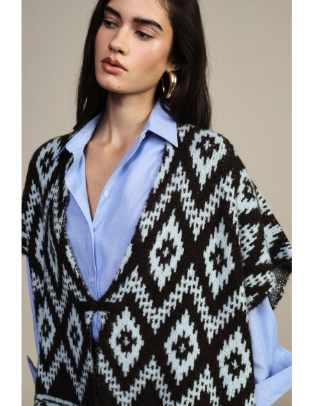 Pull sans manches à motifs géométriques et losanges « Dixie » - Ves...