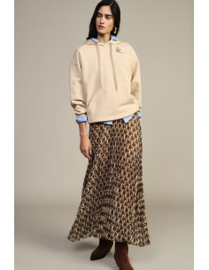 Dixie Geometric Pattern Pleated Midi Skirt - Vestiti Firmati Life S...