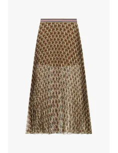 Pleated Midi Skirt with Geometric Pattern Dixie 2