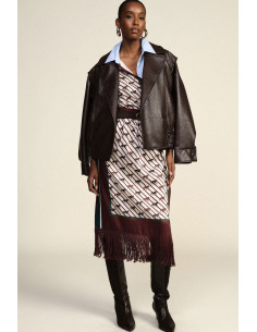 Dixie Long Skirt with Horse Print and Fringes - Vestiti Firmati Lif...