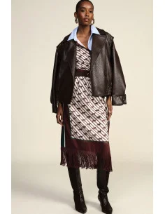 Long Horse-Print Skirt with Fringes Dixie
