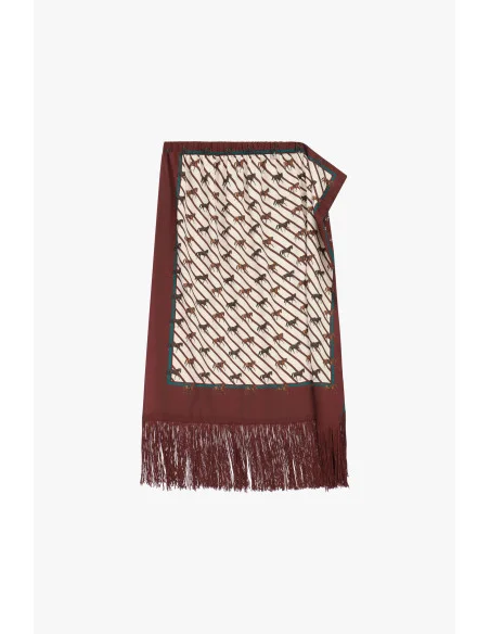Jupe longue à motif chevaux avec franges Dixie