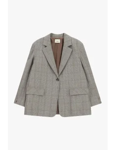 Plaid Blazer with Decorative Fringing on the Back Dixie 2
