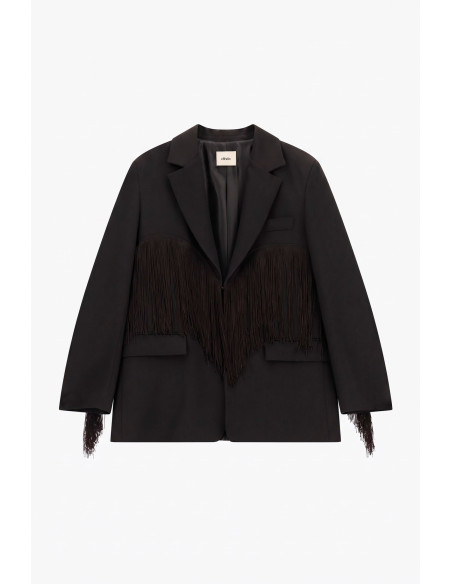 Dixie Blazer with Decorative Fringing and Front Pockets - Vestiti F...