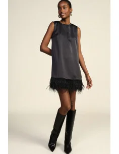 Robe courte sans manches avec détail en plumes Dixie