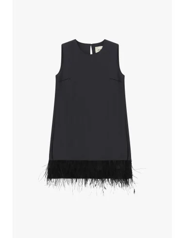 Short Sleeveless Dress with Feather Detail Dixie