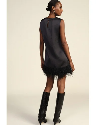 Short Sleeveless Dress with Feather Detail Dixie
