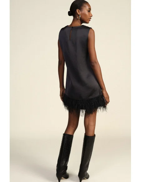 Robe courte sans manches avec détail en plumes Dixie