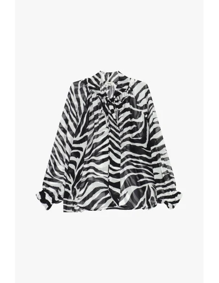 Blouse fluide à motif zébré, manches amples Dixie